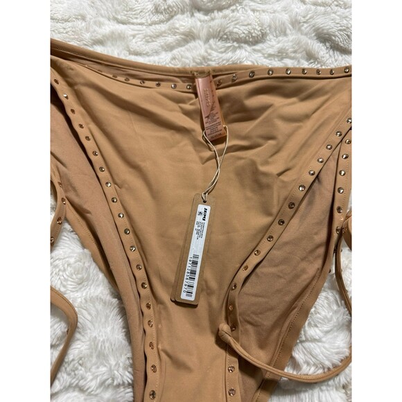 Skims swim rhinestone tie bottoms Ochre Size 4X NWT - Picture 3 of 4